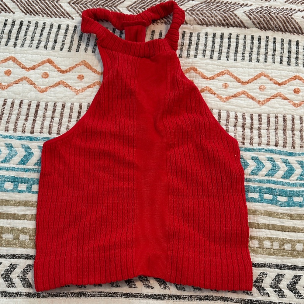 Free People Intimately Red Ribbed racerback/Halter Top - size M/L